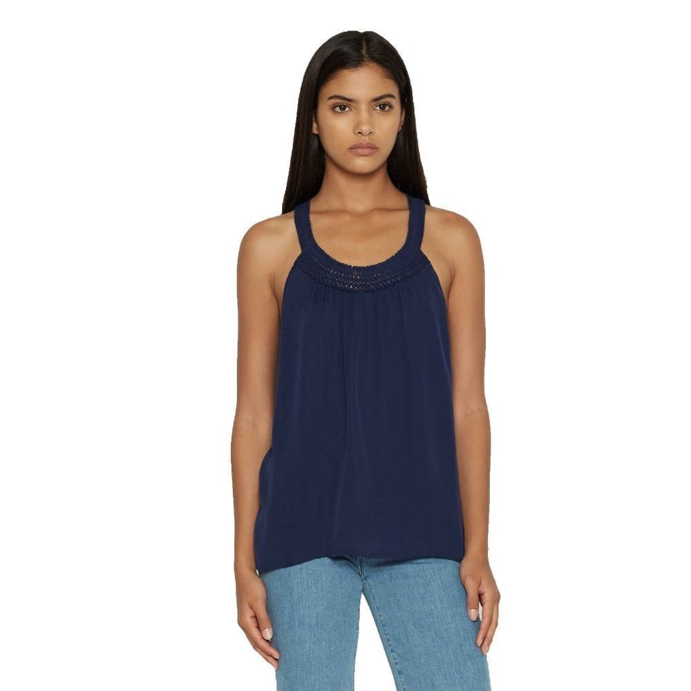 NEW Joie Alaska Sleeveless Crochet Neck Blouse